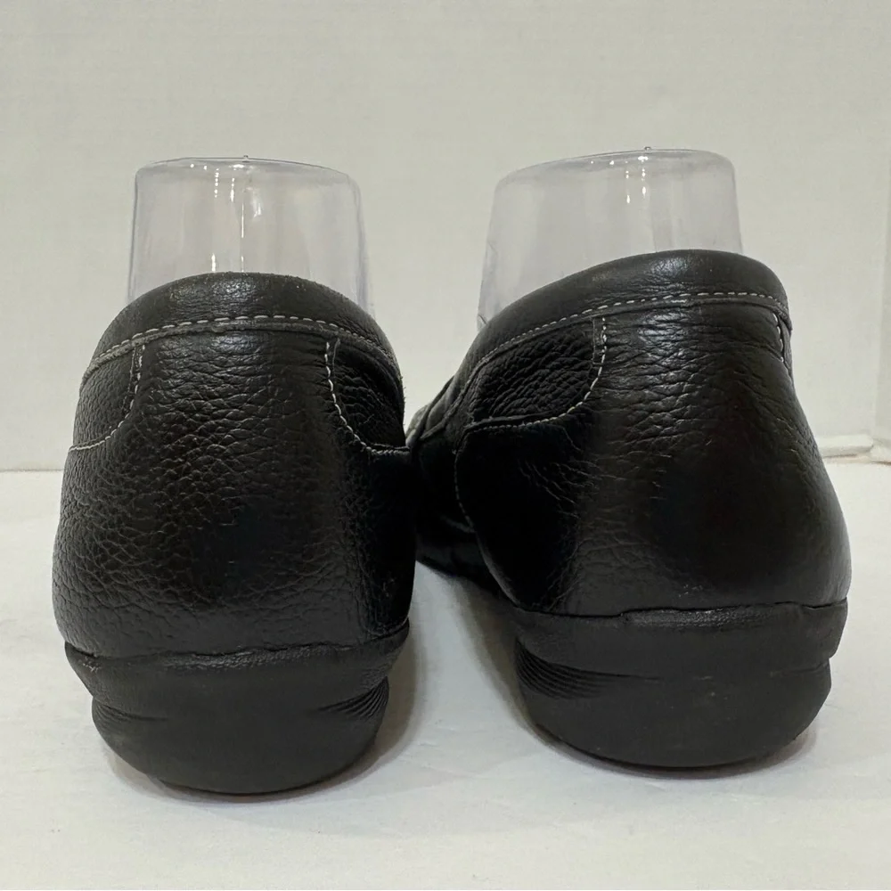 Skechers black leather relaxed fit memory foam slip-on loafers shoes size 8 - Picture 8 of 10